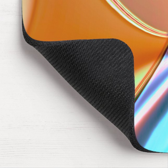 Alfombrilla De Ratón Curvas torcidas en naranja azul y acrílico (Esquina)