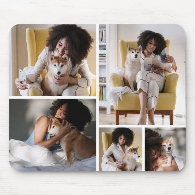 Alfombrilla De Ratón Custom 5 Photo Collage Mousepad (Frente)