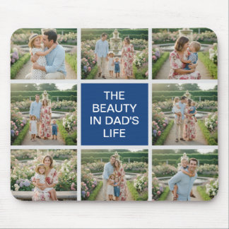 Alfombrilla De Ratón Custom 8 Photo Collage - Personalized Dad Gift