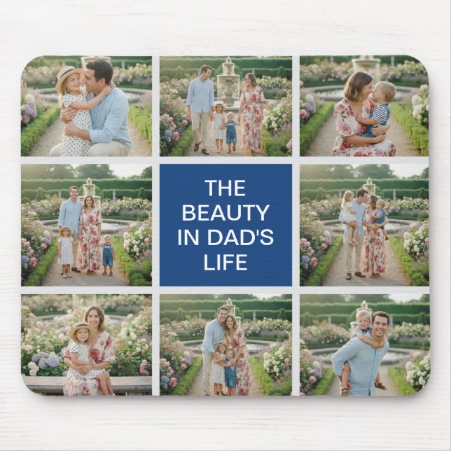 Alfombrilla De Ratón Custom 8 Photo Collage - Personalized Dad Gift (Frente)
