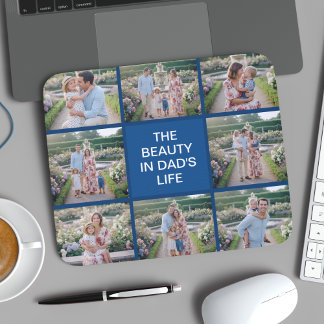Alfombrilla De Ratón Custom 8 Photo Collage - Personalized Dad Gift