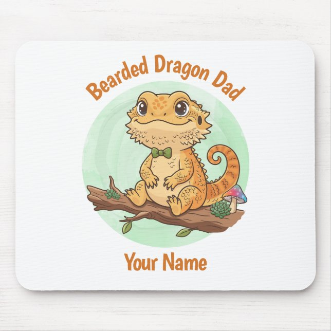 Alfombrilla De Ratón Custom Bearded Dragon Dad Mouse Pad (Frente)