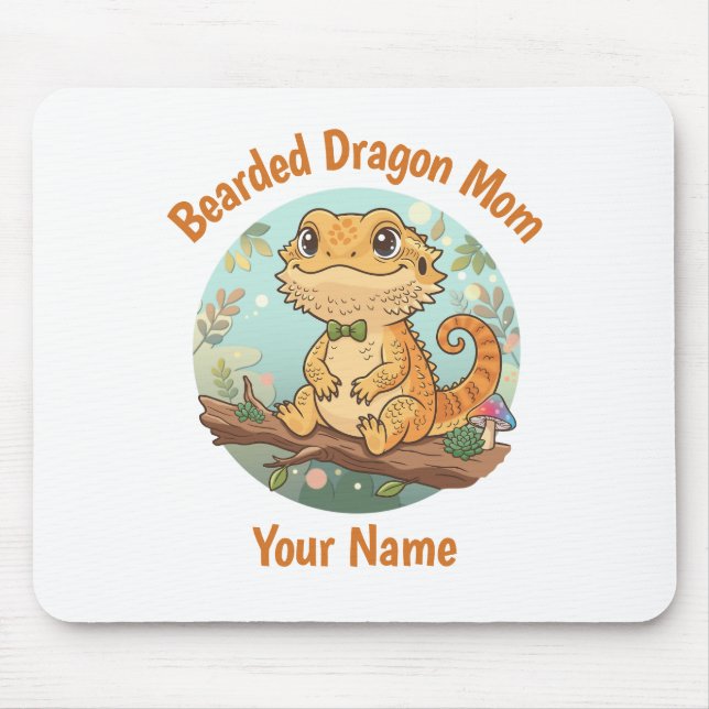 Alfombrilla De Ratón Custom Bearded Dragon Mom Mouse Pad (Frente)