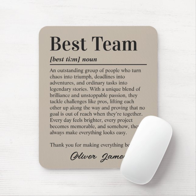 Alfombrilla De Ratón Custom Best Team Definition Teamwork (Con ratón)
