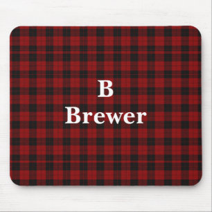 Alfombrilla De Ratón Custom Family Name Red Tartan