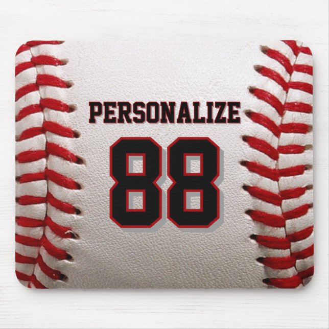 Alfombrilla De Ratón Custom Jersey Number & Name Baseball Player Design (Frente)