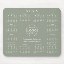 Alfombrilla De Ratón Custom Logo Business Promo 2026 Calendar Green
