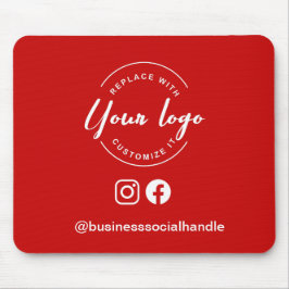 Alfombrilla De Ratón Custom Logo Red Business Branding social handle