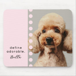 Alfombrilla De Ratón Custom Name Dog Funny Saying Photo Pastel Pink