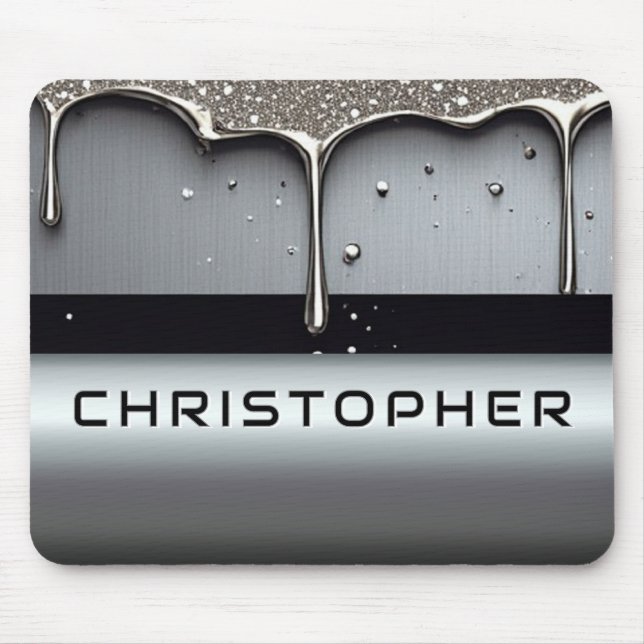 Alfombrilla De Ratón Custom Name With Dripping Liquid Metal (Frente)
