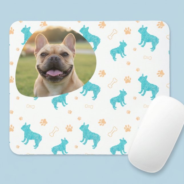 Alfombrilla De Ratón Custom Photo French Bulldog Mouse Pad  Pastel Blue (Subido por el creador)
