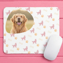 Alfombrilla De Ratón Custom Photo Golden Retriever - Pastel Pink