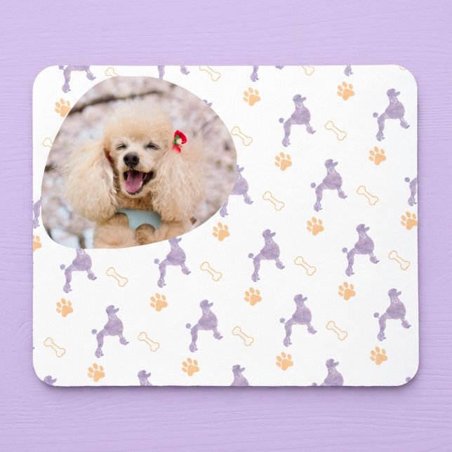 Alfombrilla De Ratón Custom Photo Poodle Lavender Mouse Pad for Dog Mom (Subido por el creador)