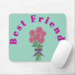 Alfombrilla De Ratón Custom Pink Watercolor Floral Bouquet Design |<br><div class="desc">Beautiful watercolor floral bouquet design featuring soft pink flowers, fresh green leaves, and a delicate ribbon accent. This elegant and feminine artwork is perfect for adding a personal touch to a wide range of products. Customize with your name, text, or message to create a unique gift or stylish everyday item....</div>