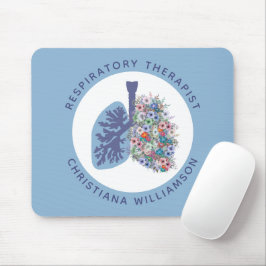 Alfombrilla De Ratón Custom Respiratory Therapist Floral Lungs Gift