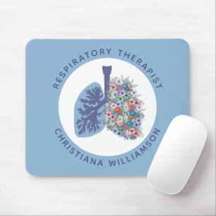 Alfombrilla De Ratón Custom Respiratory Therapist Floral Lungs Gift