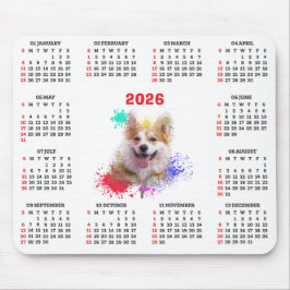 Alfombrilla De Ratón Customisable Cute Corgi Dog Calendar