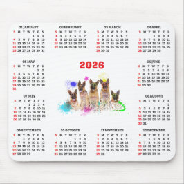 Alfombrilla De Ratón Customisable Cute German Shepherd Dog Calendar 