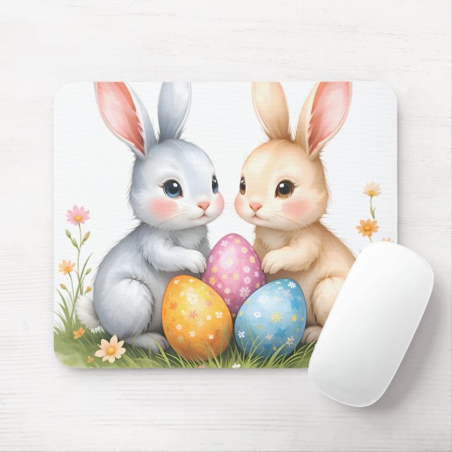 Alfombrilla De Ratón Cute acuarela Abundantes de Pascua Felices Pascuas (Con ratón)