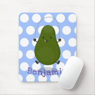 Alfombrilla De Ratón Cute aguacate salto cuerda personalizado ilustraci