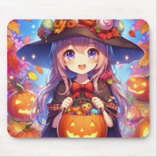 Alfombrilla De Ratón Cute Anime Halloween Witch
