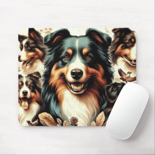 Alfombrilla De Ratón Cute Australian Shepherd Painting