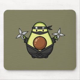 Alfombrilla De Ratón Cute Avocado Ninja Shuriken Warrior Illustration