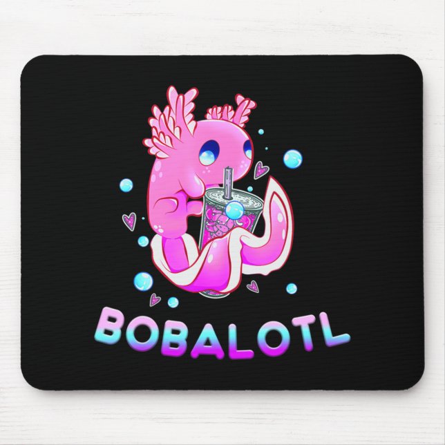 Alfombrilla De Ratón Cute Axolotl Lover Bobalotl Boba Kawaii Anime Japa (Frente)