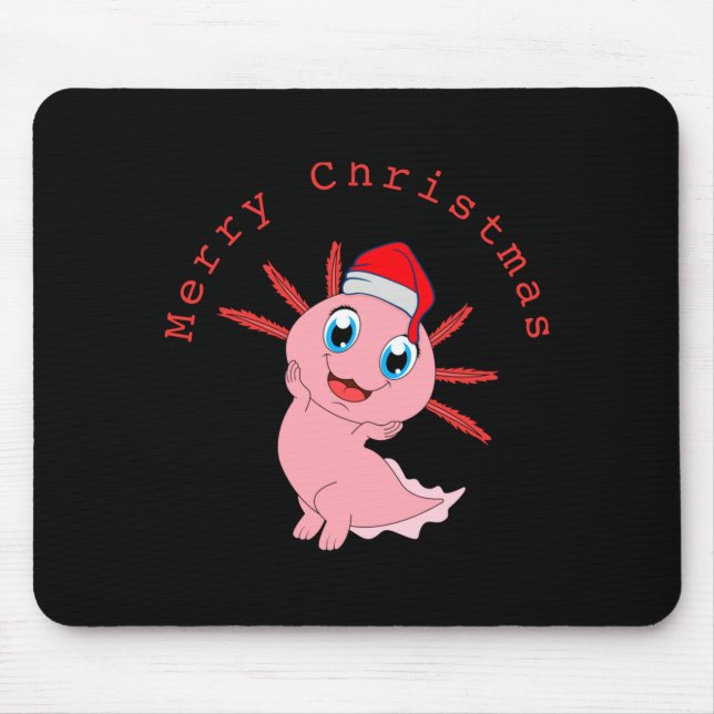 Alfombrilla De Ratón Cute Axolotl Santa Merry Christmas T Shirt  (Frente)