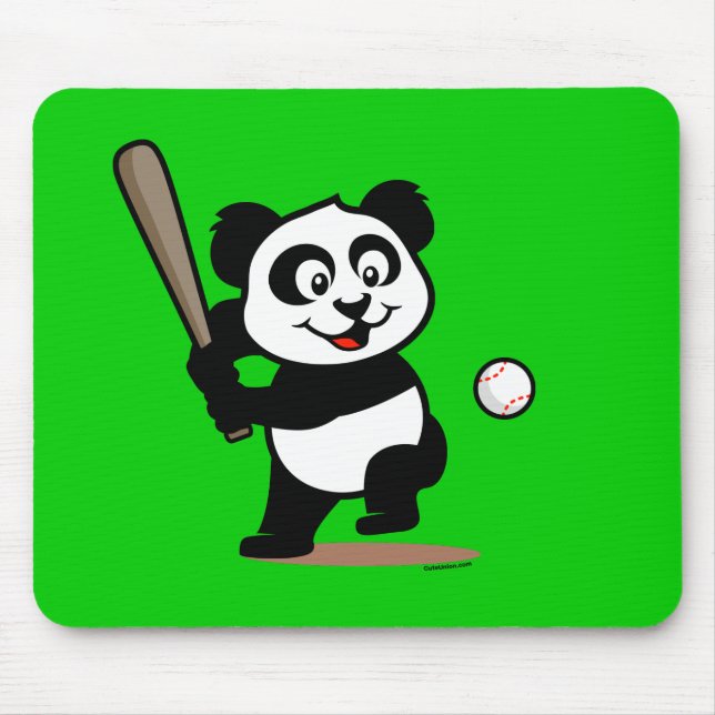 Alfombrilla De Ratón Cute Baseball Panda (Frente)