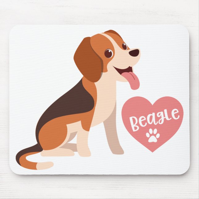 Alfombrilla De Ratón Cute Beagle Gift Funny Personalizado Puppy Dog Lov (Frente)