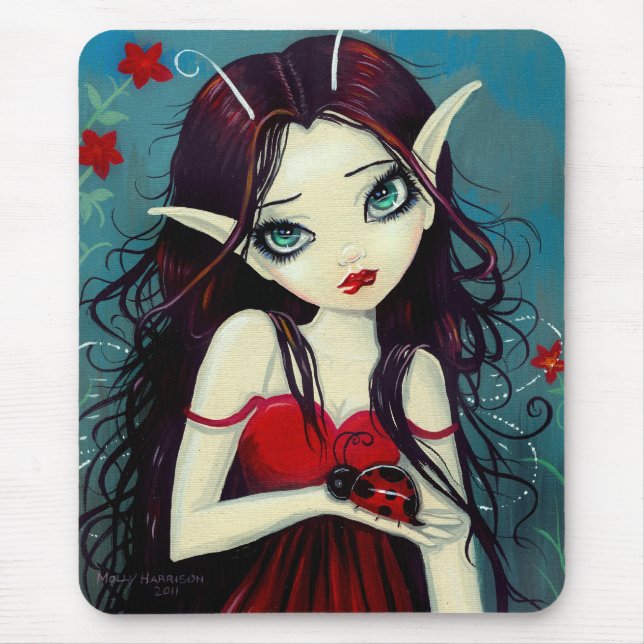 Alfombrilla De Ratón Cute Big Oye Ladybug Fairy Mousepad (Frente)