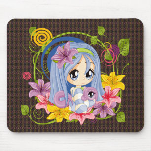 Alfombrilla De Ratón Cute Big Oyed Chibi Dragon Fairy