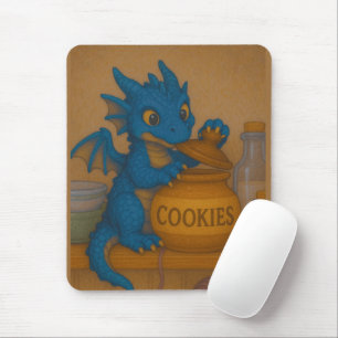 Alfombrilla De Ratón Cute bigeye baby blue tormenta dragon galletas de 