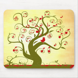 Alfombrilla De Ratón Cute Bird Swirl Tree MousePad