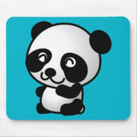 Cute black and white panda bear cartoon graphic