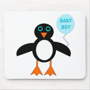 Alfombrilla De Ratón Cute Blue Bbay Boy Penguin Mousepad