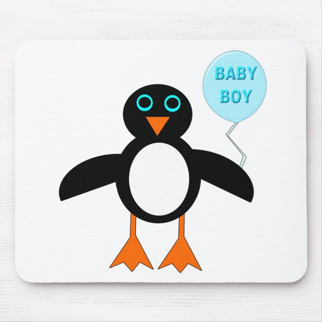 Alfombrilla De Ratón Cute Blue Bbay Boy Penguin Mousepad (Frente)