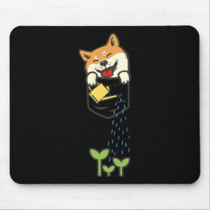 Alfombrilla De Ratón Cute bolsillo Shiba Inu Shirt Perro Lover Plantas