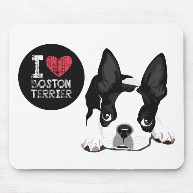 Alfombrilla De Ratón Cute Boston Terrier Mom Puppy Funny Dog Lover (Frente)