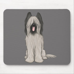 Alfombrilla De Ratón Cute Briard Cartoon Dog