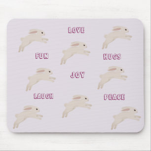 Alfombrilla De Ratón Cute Bunny Mouse Pad con palabras encantadoras