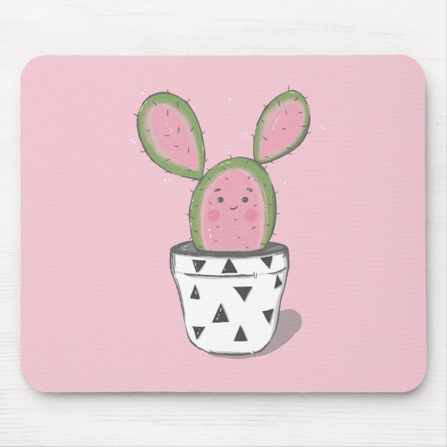 Alfombrilla De Ratón Cute Cacti Mousepad (Frente)