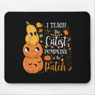 Alfombrilla De Ratón Cute Caer Enseñar Calabaza Cutest En Parche Teache