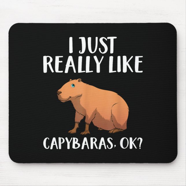 Alfombrilla De Ratón Cute Capybara Art For Men Women Kids Animal Rodent (Frente)