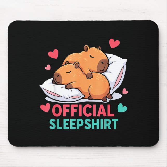 Alfombrilla De Ratón Cute Capybara Official Sleepshirt Cozy Sleep Valen (Frente)