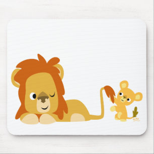 Alfombrilla De Ratón Cute Cartoon Lion Dad and Cub Mousepad