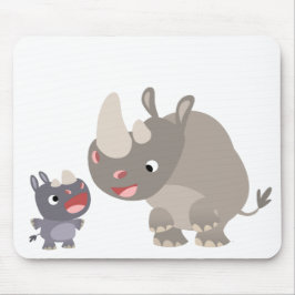 Alfombrilla De Ratón Cute Cartoon Rhino Baby & Big Rhino Mousepad