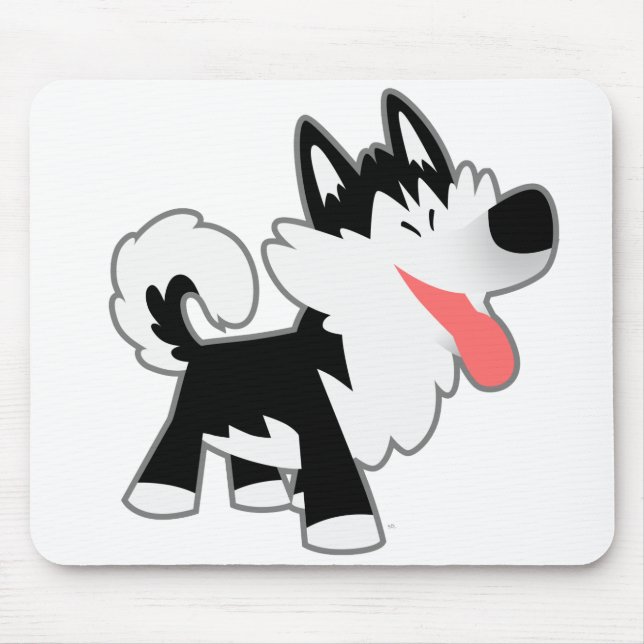 Alfombrilla De Ratón Cute Cartoon Siberian Husky Mousepad (Frente)