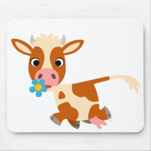Alfombrilla De Ratón Cute Cartoon Trotting Cow Mousepad